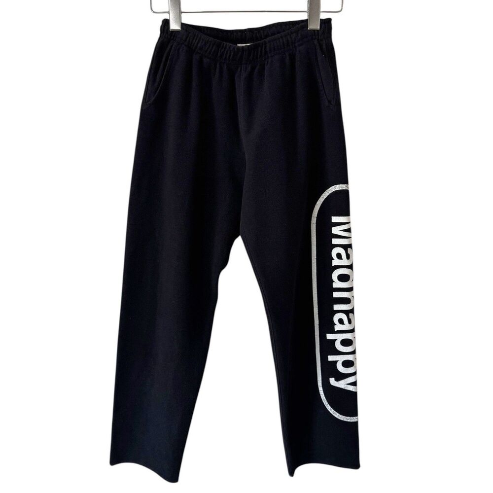 Madhappy Straight Leg Terry Cotton Sweatpants Heavy Raw Hem Black XS Unisex EUC